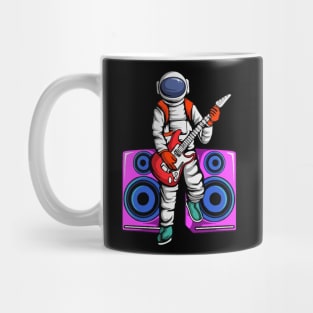 Space Astronaut Playing Electric Guitar in Space Mug